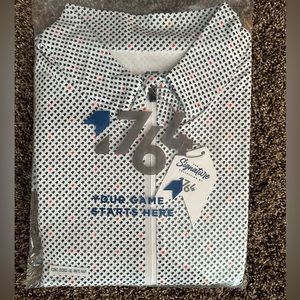 Heather Mock Neck Pullover ¼ Zip - Iconic Navy and White Size 3XL